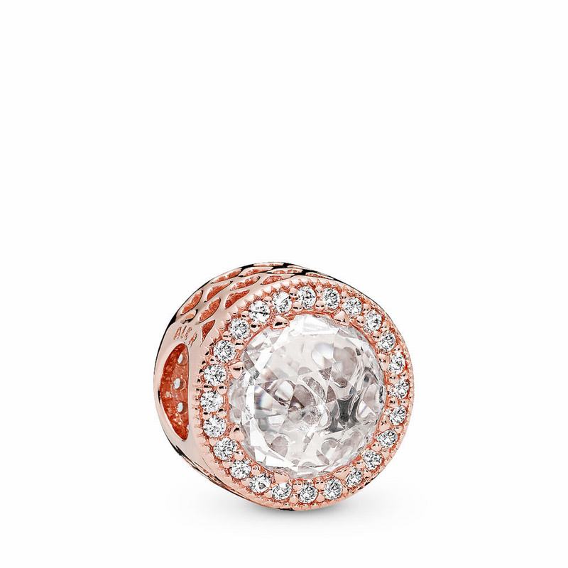 Pandora Rose™ Radiant Hearts Charm Ireland - Pandora Rose/Cubic Zirconia - 615798WLK